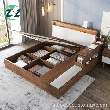 Кровать для хранения татами в спальне с татами в минималистском стиле